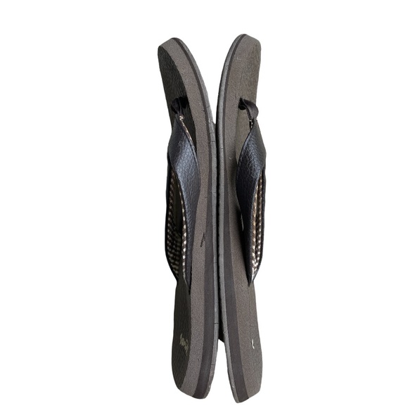 Sanuk Yoga Mat Flip Flop Sandal Women 8 8.5 Beach Summer Comfort Vacation Brown - Picture 3 of 4